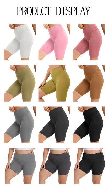 S-XXXL Bike Shorts Women High Waist 3 Pockets Workout Yoga Shorts Stretch Gym Fitness Comfort Ready to Wear Activewear Running Pants