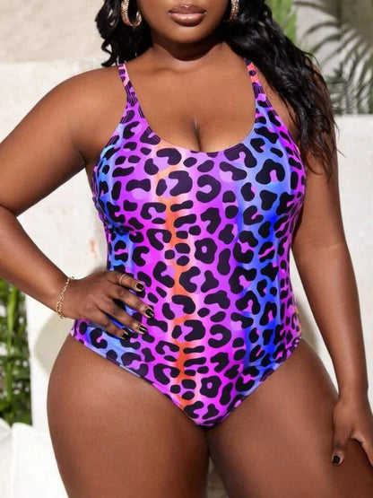 Plus Size Swimwear for Woman Swimsuit One Piece Colour Leopard Print Large Monokini Bathers Bathing Suit 5XL