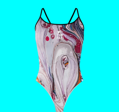 Black, Pink, Purple Love The Pain One Piece Swimsuit Women Swimwear