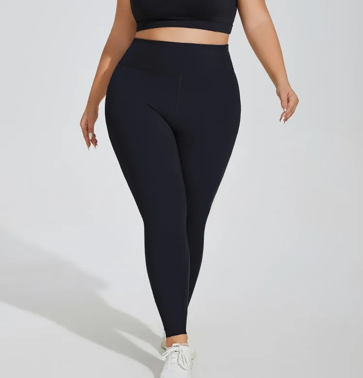L-4XL Plus Size Sports Pants Lines Lifting Buttocks Sports Tight Pants Women High Waist Elastic Fitness Running Yoga Pants