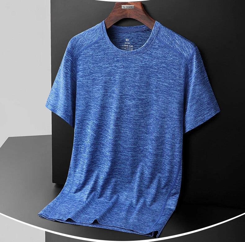 Large Size 6xl 7xl 8xl Mens T Shirt Breathable  Quick Drying Cool Summer T-shirts Sporting Outdoor Ice Silk Tee Tops