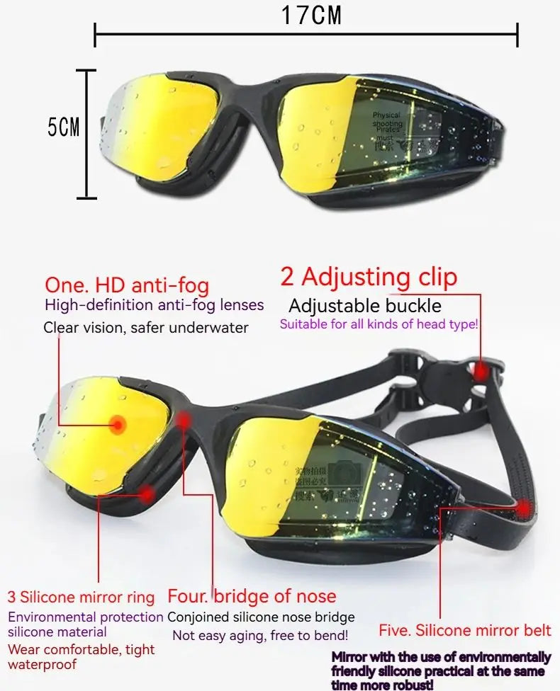 High-End Electroplating Anti-Fog Swimming Goggles For Men And Women HD Water Sports Swimming Goggles Swimming Supplies