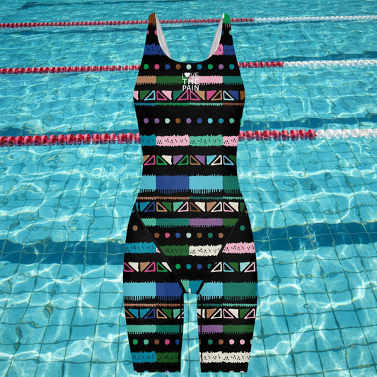Girl Training Racing Swimwear Girl One Piece Competitive Swimsuits Summer Pool Professional Competition Knee Length Bodysuits