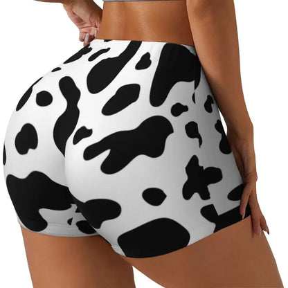 Color Pattern Black And White Pattern Yoga Shorts