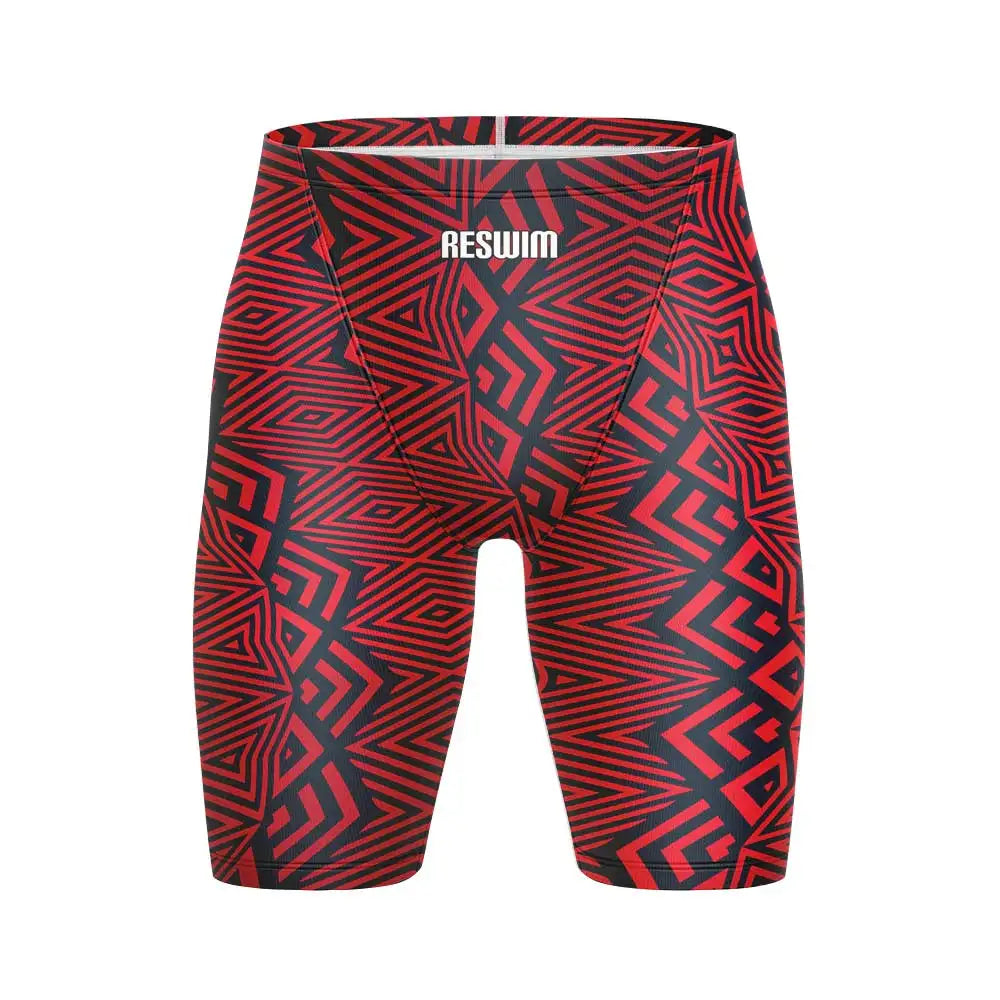 Summer Swim Jammer Quick Dry Swimsuit Print Swimming Beach Tights Shorts Surfing Trunks Men's Swimwear Sports Training Pants