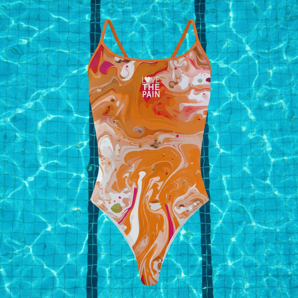 One Piece Thin Shoulder Straps Swimsuit for Women Fitness Race Swimwear Monokini Bathing Suit Comfortable Beachwear