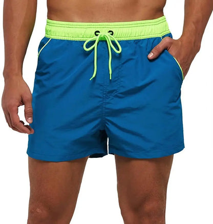 Men Summer Swim Shorts Swimwear Trunks Swimsuits Quickly Dry Surf Beach Board Elastic Waist Swim Pants Surfing Shorts with Mesh