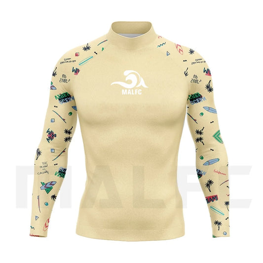 MALFC Rash guard for men Surfing Clothes Swimsuit Rashguard Surf Wear UPF 50 Water Sport Long Sleeve T-shirt Swimwear snorkeling