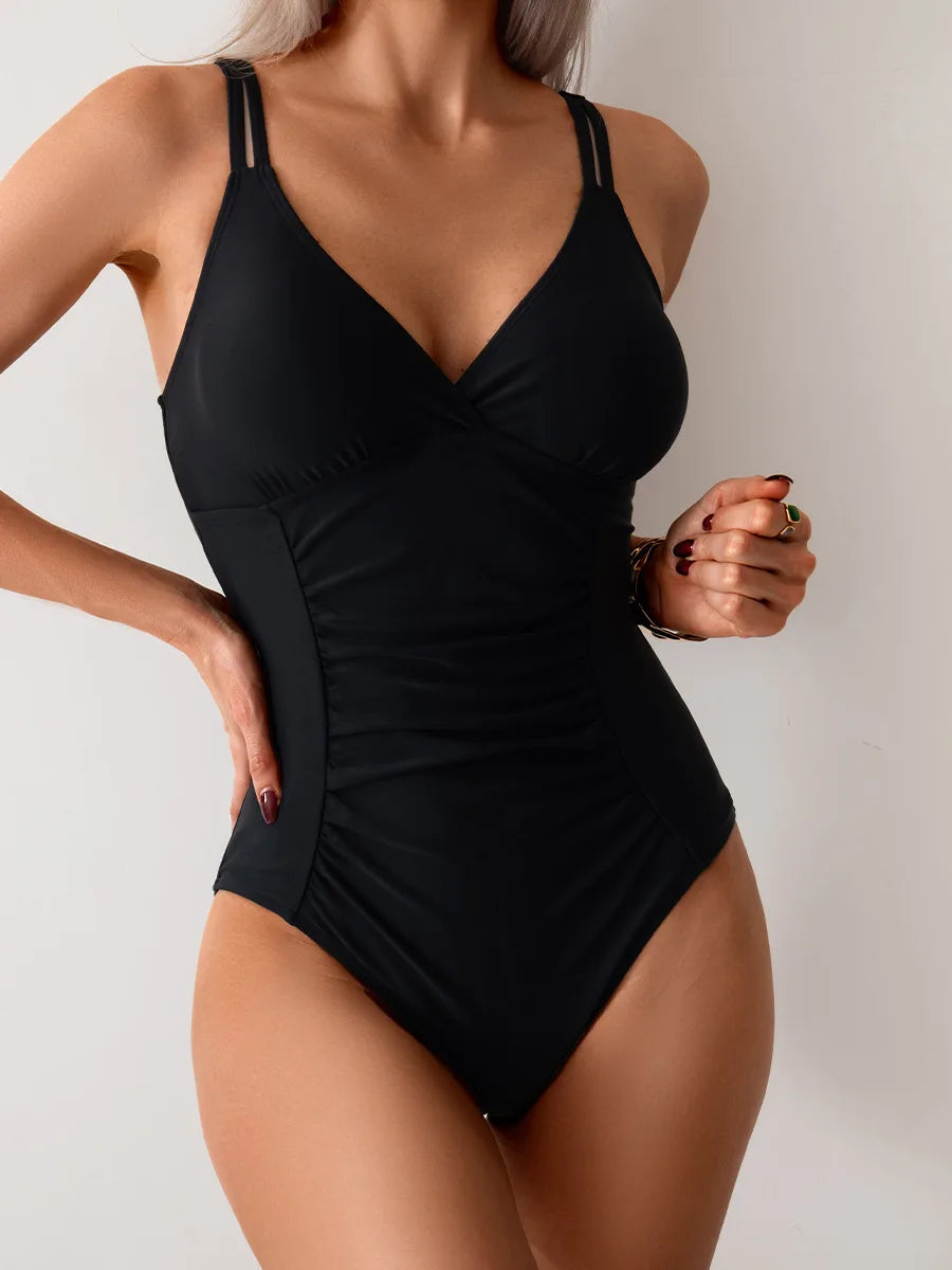 Cover Belly One-Piece Large Swimsuits Closed Plus Size Swimwear Push Up Female Body Bathing Suits Pool Beachwear Women Swim Suit