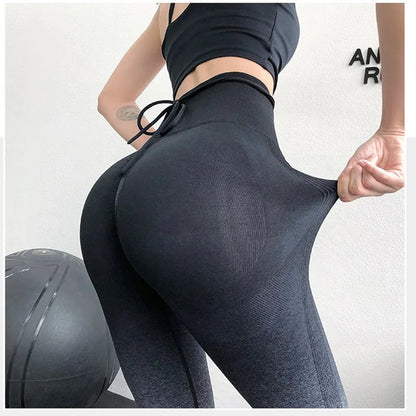 Gym Fitness Yoga Legging Fitness Tights Gradient High Waist Sports Legging Tummy Control Scrunch Booty Lifting Legging