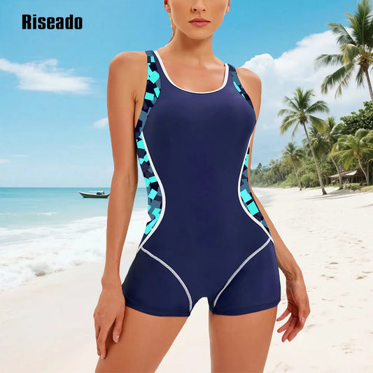 One Piece Swimsuit Women Boyleg Swimsuits for Women One Piece Tummy Control Bathing Suit Sporty Boyshorts Swimwear