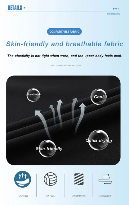 Running Pants Jogging Casual Summer Thin Elastic Sweatpants Quick Dry Ice Silk Straight Pants Sports Gym Breathable Men Trousers