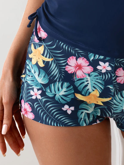 Two Pieces Swimsuit Women Beach Dress Printed Tankini Set Swimwear Female Sports Bathing Swimming Swim Suit Beachwear