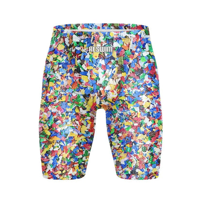 Men's Swim Jammer Swimsuit Racing Shorts Athletic Training Swimwear Swimming Trunks Beach Tights Shorts Lycra Bathing Suit
