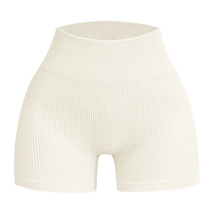 Women's High Waist Ribbed Seamless Yoga Shorts Squat Proof Hip Lifting Fitness Workout Running Sports Gym Leggings Sale