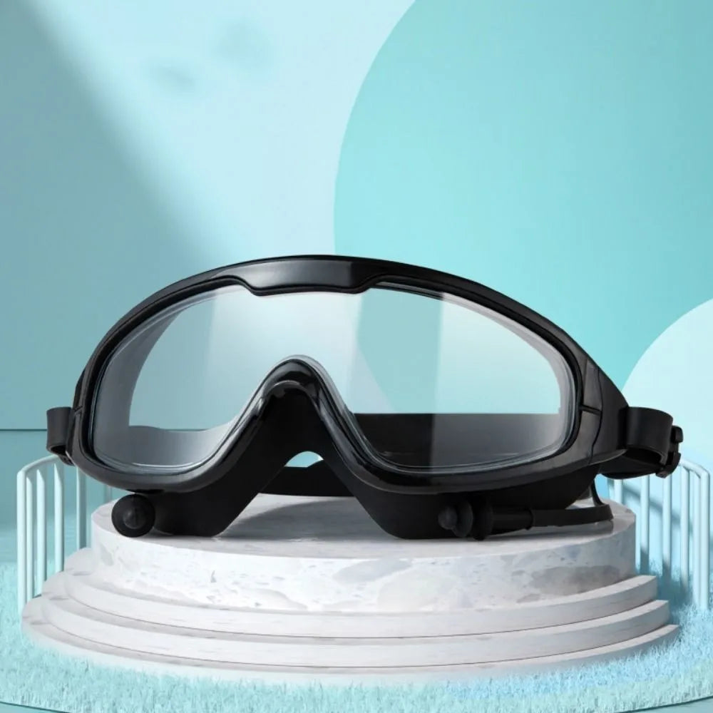 Swimming Gear Big Frame Swimming Goggles Anti Fog Wide View Swim Glasses Elastic Soft Swimming Eyewear Swimming Pool