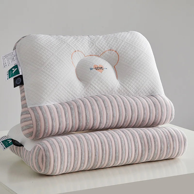Adult Neck Pillow Feather Velvet Pillow Core Whole Head Traction Partition High Elastic Pillow Core Homestay Hotel Special Pillow