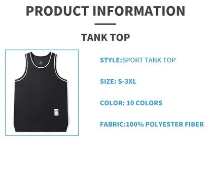 Men's Basketball Vest Clothing Oversized Sleeveless T-Shirt Sports Fitness Round Neck Tank Top Muscle Training Running Vest