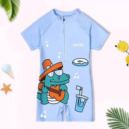 Kids Swimsuit Cute Cartoon Boy Girl One-piece Swimsuit Small, Medium and Big Kids Swimsuit Baby One-piece Swimsuit