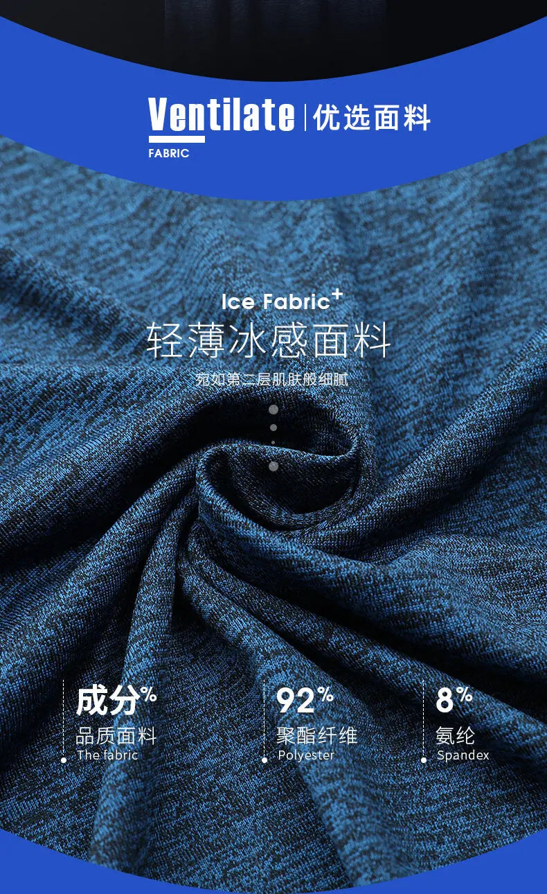 Large Size 6xl 7xl 8xl Mens T Shirt Breathable  Quick Drying Cool Summer T-shirts Sporting Outdoor Ice Silk Tee Tops