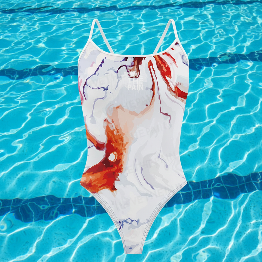 Love The Pain One Piece Swimsuit Women's Swimsuit for training Or Competition Thin Strap Triangle Swimsuit Sports Function Training Competition Swimsuit