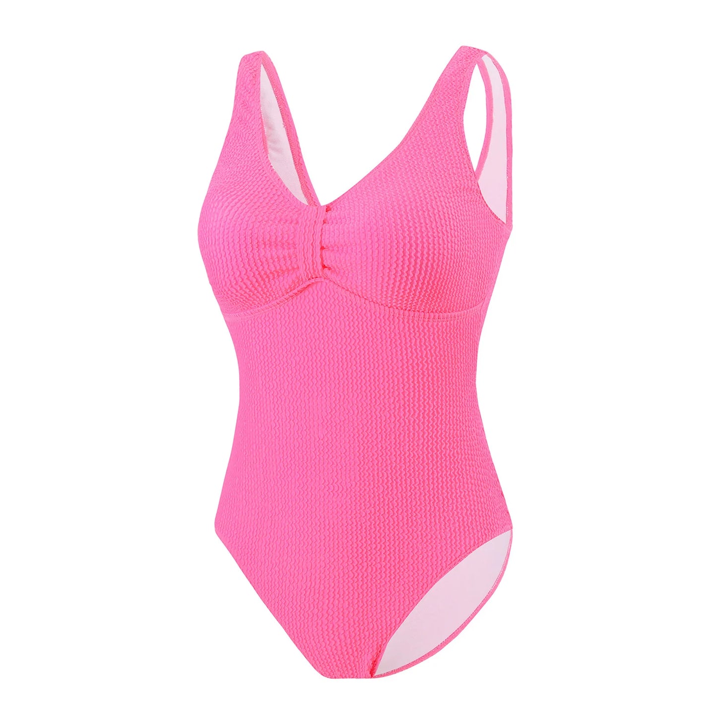 Womens One Piece Swimsuit Swim Leotard Sleeveless Low U Back Soft Cup Textured Monokini Bathing Suit for Beach Tropical Travel