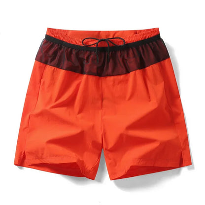 (S-5XL)Quick Dry Single Layer Marathon Trail Running Shorts with Mesh Net Waist Pouch for Fitness Workout Sport Shorts Men Teens