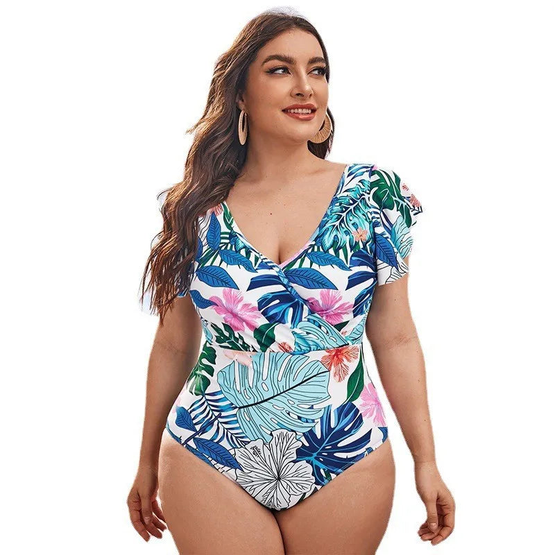 Plus Size Swimwear Women Tankini Bikini Woman Swimsuit One-Piece Bath Suit Beachwear Big Size Swimming Suit Monokini