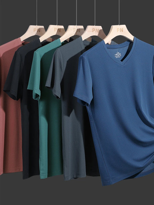 9xl 8xl 7xl 6xl Summer T-Shirts Men Sportswear Breathable Ice Silk Quick-Drying Tees Tops Male Fitness Gym Big Size Tshirt