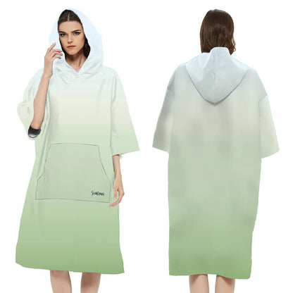 Poncho Towel Change Robe Poncho Quick-drying Hooded Bath Towel Swimming Robe Beach Swimming Surfing Towel Adult