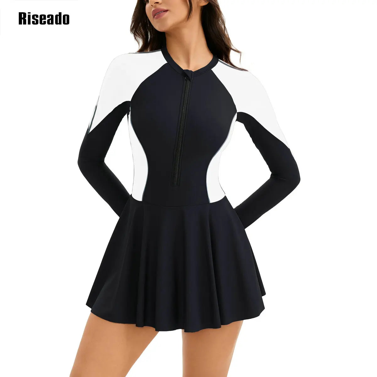 One Piece Swim Dress Body Cover Swimsuits for Women Sport Bathing Suit Swimdress Skirt Korean Style Indoor Pool