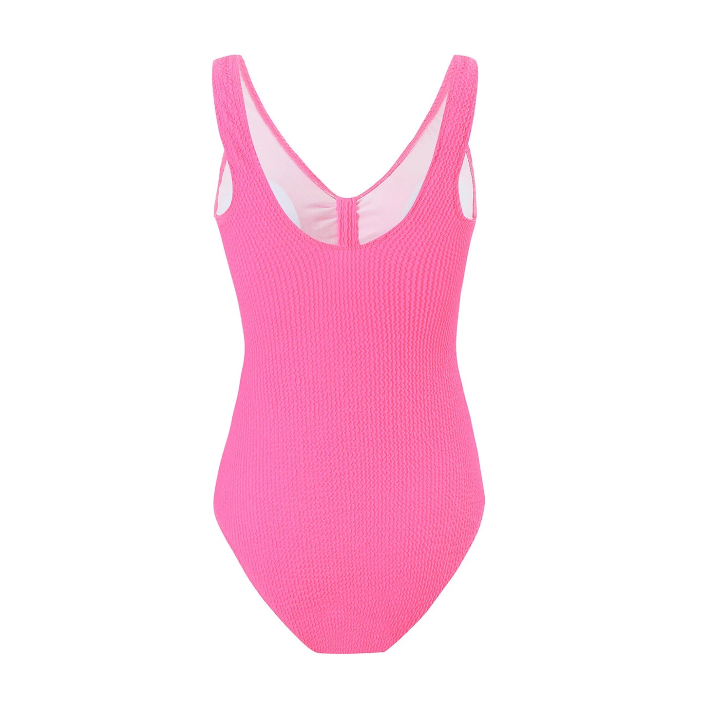 Womens One Piece Swimsuit Swim Leotard Sleeveless Low U Back Soft Cup Textured Monokini Bathing Suit for Beach Tropical Travel