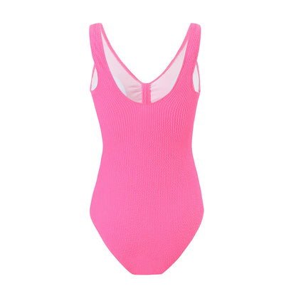 Womens One Piece Swimsuit Swim Leotard Sleeveless Low U Back Soft Cup Textured Monokini Bathing Suit for Beach Tropical Travel