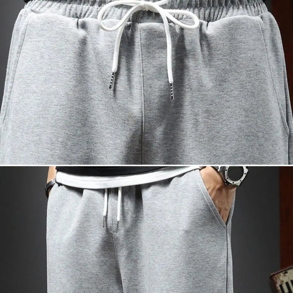 Mens Sweatpants Straight Fit Joggers Loose Drawstring Sports Pants Autumn Men Jogger Pants Casual Long Trousers Tracksuit Men