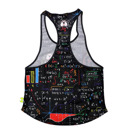 MK Muscle Strength Line Letter Training Sports Running Gym Muscle Strength Leisure Running Half Sleeves Racerback