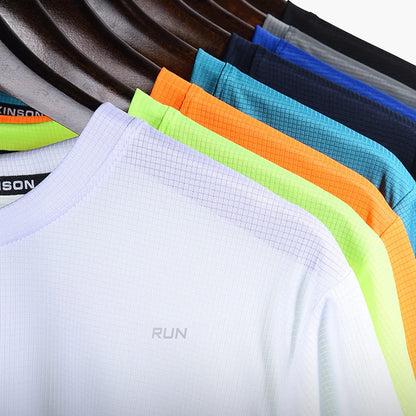Mens Short Sleeve Sport t Shirt Quick Dry Running t-Shirt Breathable Fitness Shirt Top Ice Silk Gym Football Jerseys Man Clothes