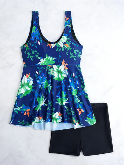 Tankini Set Two Pieces Printed Swimsuit Women Beach Dress Swimwear Female Bathers Bathing Swimming Suit Padded Beachwear