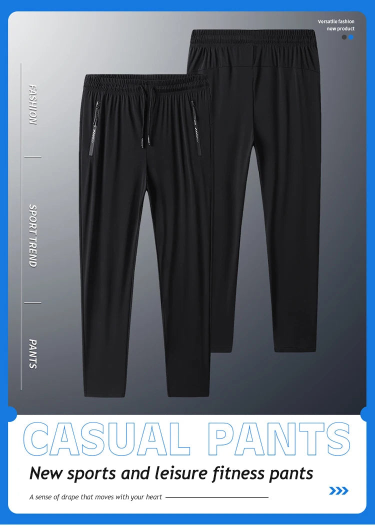 7xl 8xl 9xl Men's Jogging Pants Plus Size Summer Sports Pants High Elasticity Quick-drying Gym Running Sports Pants