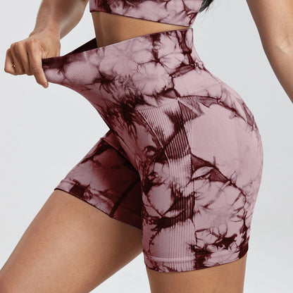 Push Up Gym Sport Shorts Women Seamless Summer Fitness Tie-Dye Cycling Shorts