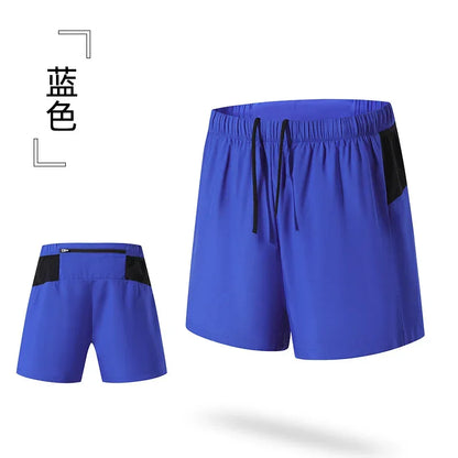 Running Shorts Men Double Deck Sports Shorts with Pockets Fitness Gym Wear Men's Workout Basketball Training Jogging Short Pants