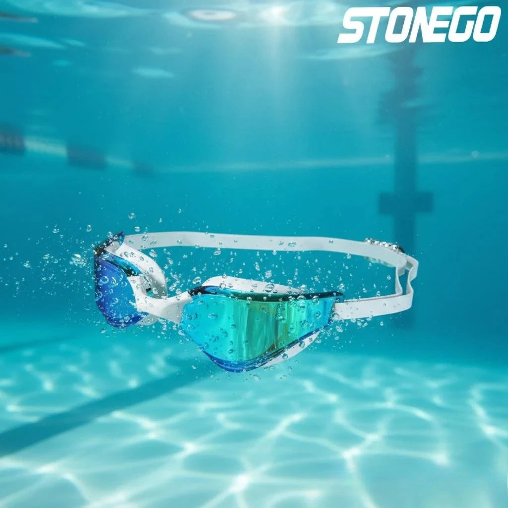 HD Anti Fog Swim Goggles Wide Angle Lens Comfortable Fit Adjustable Nose Bridge Stylish Design for Swimming Sports