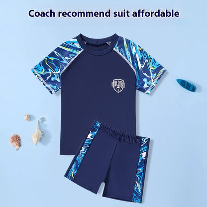 Kids Swimsuit Medium Kids Baby Split Suit Swim Trunks Light Short Sleeve Beach Swimsuit Boys Swimsuit Swim Trunks