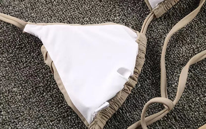 Micro Bikinis Women Halter Brazilian Bikini Set Female Pleated Swimsuit Triangle Swimwear Beach Wear Bathing Suit