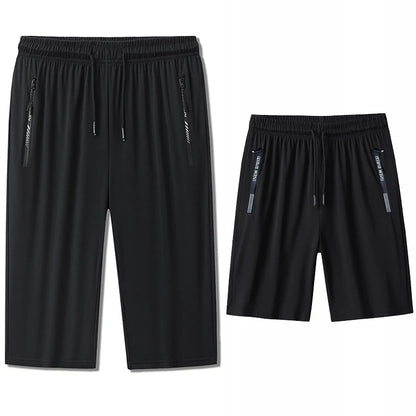 Men Casual Shorts Sweatpants Plus Size 3/4 Pants Quater Pants 110-175kg 1XL-7XL Loose Elastic Sport Pants Big Size Men Clothing