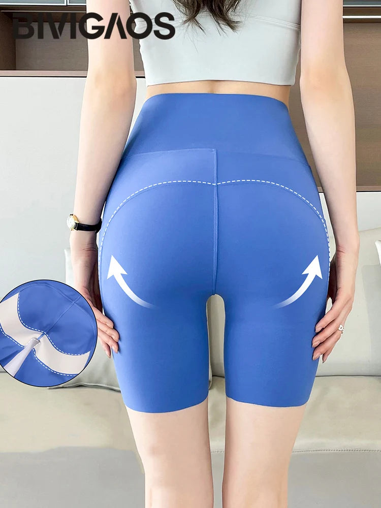 Summer Pocket Yoga Mini Shorts Women High Waist Butt Lifting Tight Short Leggings Thin Sport Fitness Cycling Shorts