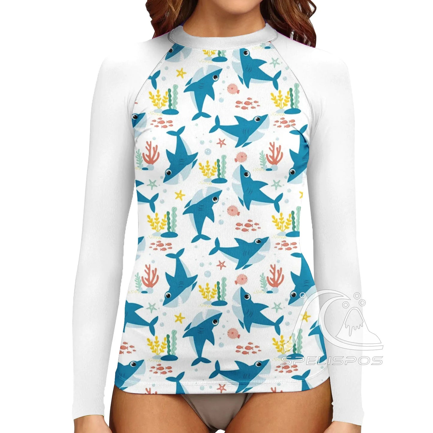 Women's Surfing Suit Long Sleeve UV Protection Water Sports Tight Swimwear Sea Beach Swimming High-Elastic Diving Tops