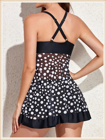 High Waist Swimsuit Beach Dress Women 2 Piece Printed Tankini Set Swimwear Female Bathing Swimming Swim Suit Beachwear Lady