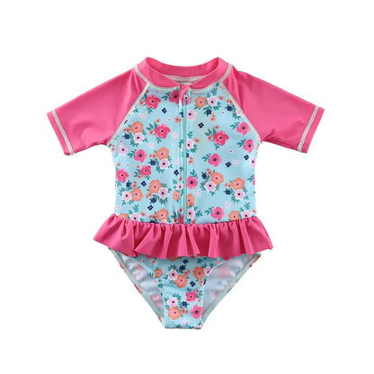 Wishere Swimsuit One-piece Baby Swimwear Girl's Bikini Swimming Rashguard UPF50+ Beachwear Sunsuit Kids Bathing Surfing Suit