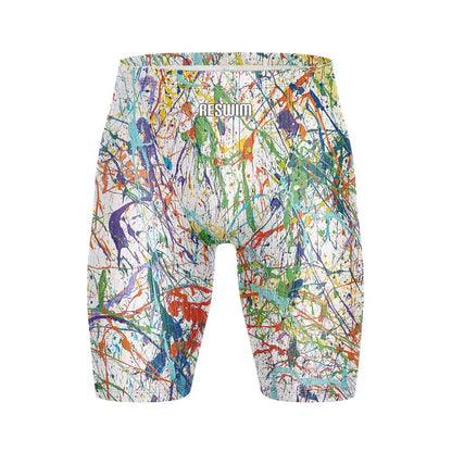 Men's Swim Jammer Swimsuit Racing Shorts Athletic Training Swimwear Swimming Trunks Beach Tights Shorts Lycra Bathing Suit