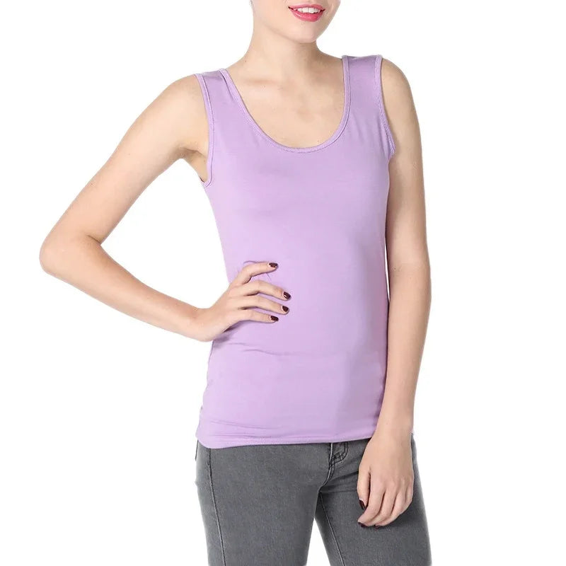 U-neck plus size vest large collar camisole bottoming shirt pink top women's clothing 6XL 5XL 4XL tank tops
